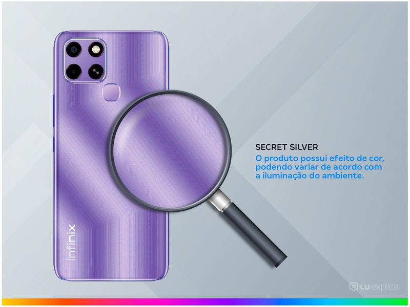Smartphone Positivo Infinix Smart 6 64GB Secret Silver 4G Mediatek